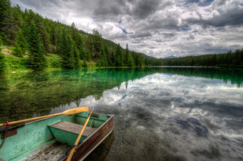 Картинка корабли лодки шлюпки лес облака канада природа