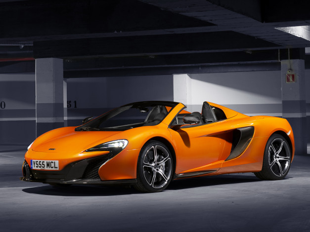 Обои картинки фото автомобили, mclaren, 650s, spyder, 2014, оранжевая