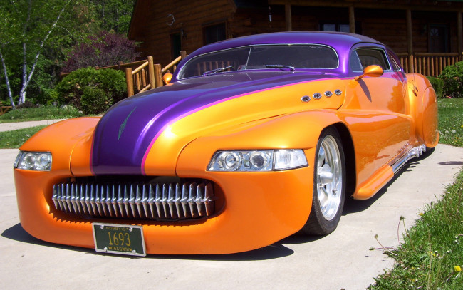 Обои картинки фото автомобили, custom classic car, streetrod, orange