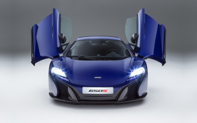Обои картинки фото автомобили, mclaren, v6, 650s, 2015, синий