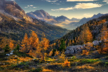 Картинка природа горы осень деревья лес пейзаж