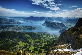 Картинка люцернское+озеро+швейцария природа реки озера люцернское озеро швейцария горы небо леса