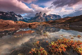 Картинка природа реки озера национальный парк торрес-дель-пайне патагония Чили южная америка горы анды