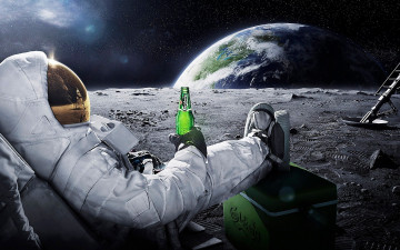 обоя бренды, carlsberg, следы, ящик, ракета, скафандр, планета, космонавт, бутылка, пиво, карлсберг