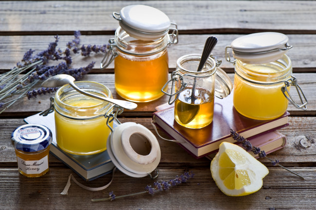 Обои картинки фото еда, мёд,  варенье,  повидло,  джем, мед, варенье, лимон