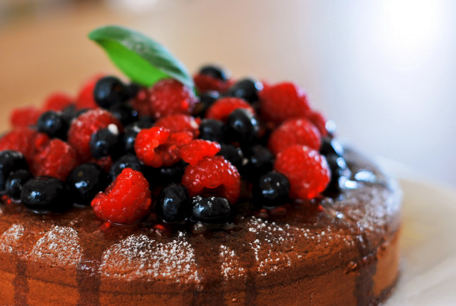 Обои картинки фото еда, пироги, черника, малина, ягодный