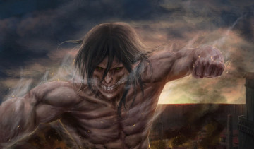 Картинка аниме shingeki+no+kyojin eren yeager titan