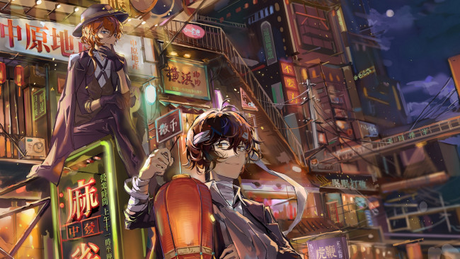 Обои картинки фото аниме, bungou stray dogs, парни