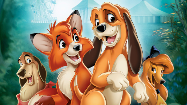 Обои картинки фото мультфильмы, the fox and the hound, персонажи