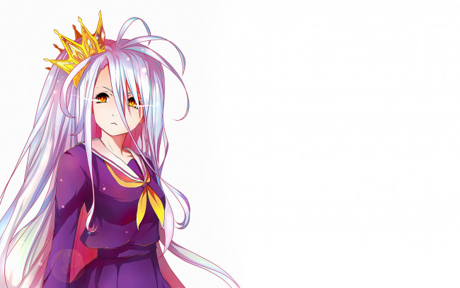 Обои картинки фото аниме, no game no life, взгляд, девушка, фон