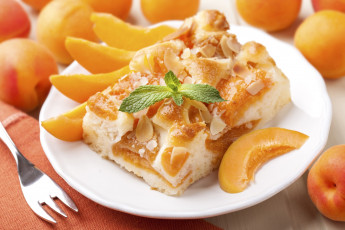 Картинка еда пироги пирог фруктовый мята персики