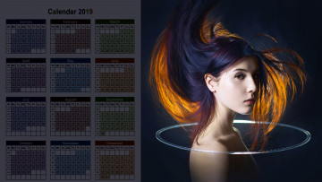 обоя календари, компьютерный дизайн, девушка, лицо, взгляд