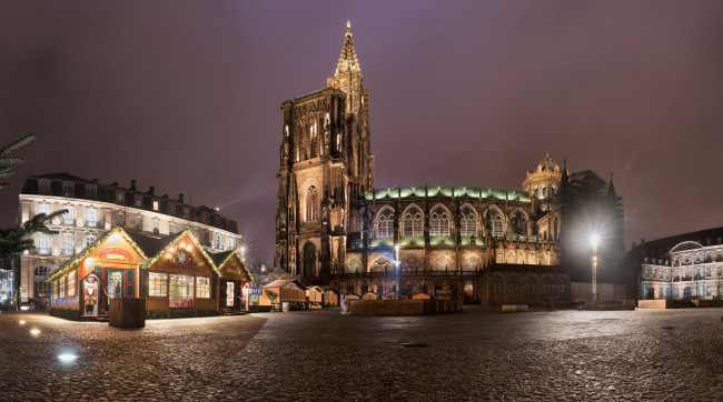 Обои картинки фото города, страсбург , франция, площадь, собор