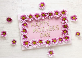 Картинка праздничные день+матери рамка хризантемы надпись