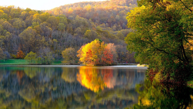 Обои картинки фото природа, реки, озера, озеро, осень