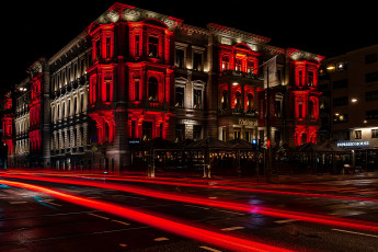 Картинка города -+огни+ночного+города архитектурное освещение улица здание ночь главный бульвар гетеборг швеция