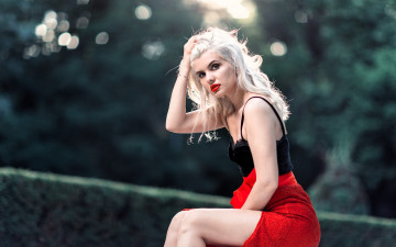 Картинка девушки -+блондинки +светловолосые блондинка платье парк