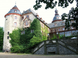 Картинка германия лаубах замок winternacht города дворцы замки крепости ландшафт