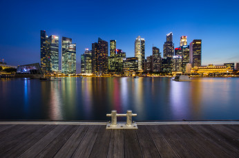обоя города, сингапур, ночь, огни, hdr