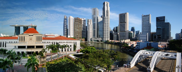 обоя города, сингапур, панорама