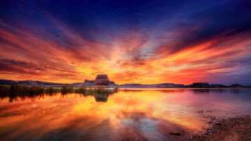 Картинка природа восходы закаты река море небо