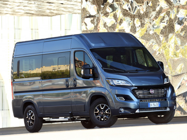 Обои картинки фото автомобили, fiat, синий, panorama, ducato