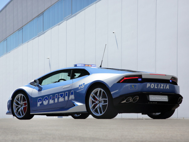Обои картинки фото автомобили, полиция, 2014, синий, lb724, polizia, lp, 610-4, huracаn, lamborghini