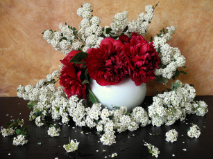 Картинка цветы букеты +композиции ваза пионы фото