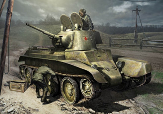 Картинка рисованное армия бт-2 танк ремонтируют
