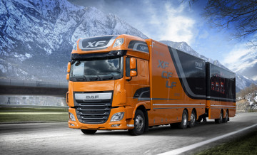 Картинка автомобили daf+ выставка улица daf xf 510 6x2 fan super space cab 2013г