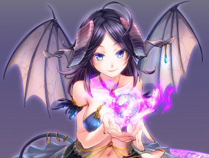 Картинка аниме ангелы +демоны девушка демон