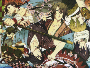 Картинка аниме hakuoki парни