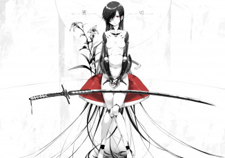 Картинка аниме оружие +техника +технологии девушка кукла меч