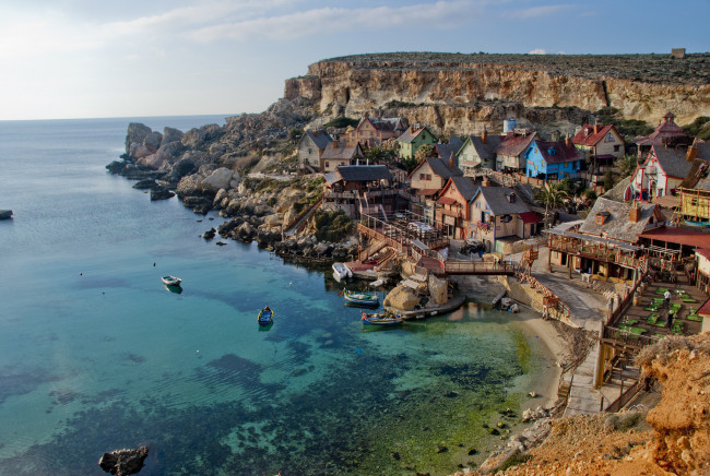 Обои картинки фото popeye village,  malta, города, - пейзажи, побережье