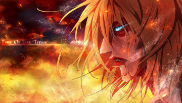 Картинка аниме shingeki+no+kyojin гигант искры горящие глаза annie leonhardt одержимая огонь вторжение титанов