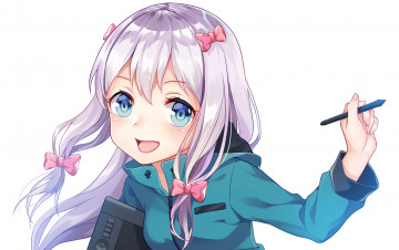 Картинка аниме eromanga-sensei фон взгляд девушка