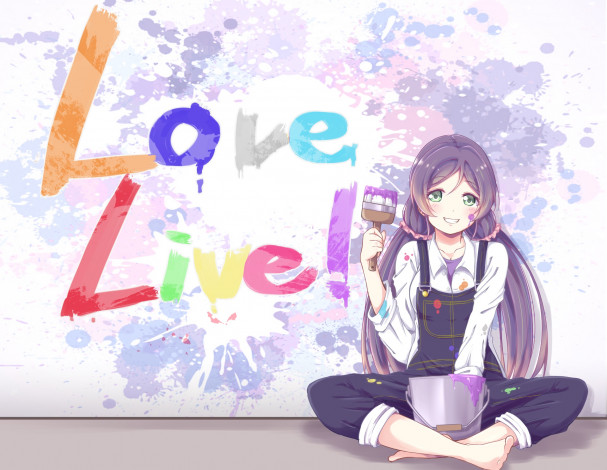 Обои картинки фото аниме, love live,  school idol project, фон, взгляд, девушка