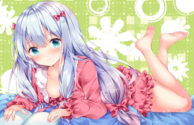 Обои картинки фото аниме, eromanga-sensei, фон, взгляд, девушка