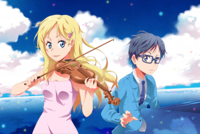 Обои картинки фото аниме, shigatsu wa kimi no uso, твоя, апрельская, ложь