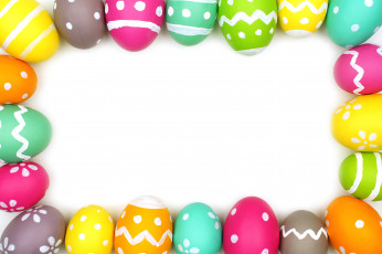 Картинка праздничные пасха eggs easter рамка colorful decoration spring happy frame яйца крашеные