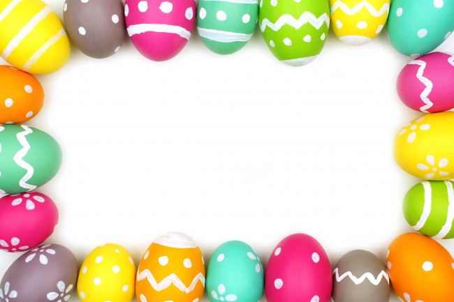 Обои картинки фото праздничные, пасха, eggs, easter, рамка, colorful, decoration, spring, happy, frame, яйца, крашеные