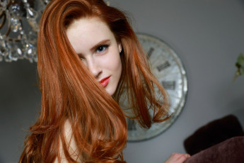 Картинка bella+milano девушки bella milano макияж поза взгляд портрет девушка рыжеволосая красотка лицо модель