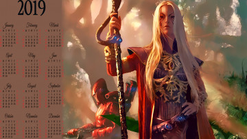 Картинка календари фэнтези оружие воин существо