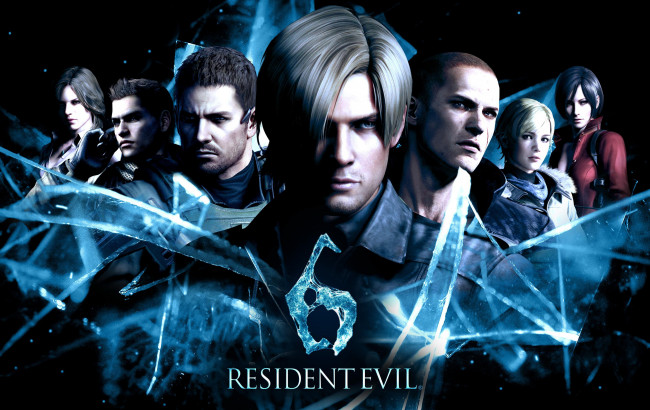 Обои картинки фото видео игры, resident evil 6, лица, осколки, персонажи