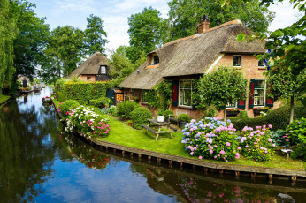 обоя giethoorn, netherlands, города, - здания,  дома