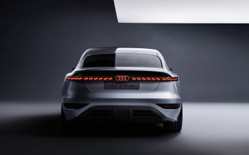 Картинка автомобили audi 2021 a6 e-tron concept вид сзади экстерьер электромобиль новый белый немецкие ауди