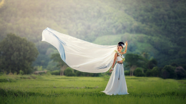 Обои картинки фото девушки, - азиатки, азиатка, невеста