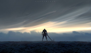 Картинка фэнтези _ghost+blade+ +призрачный+клинок воин меч поле