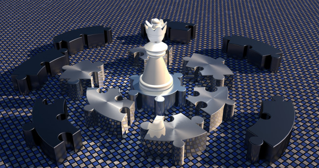 Обои картинки фото 3д графика, другое , other, шахматы, фигура, паззлы