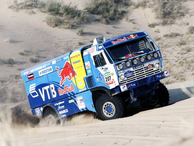 Обои картинки фото спорт, авторалли, скорость, пустыня, грузовик, россия, дакар, 4326-9, вк, камаз